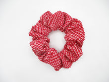 Load image into Gallery viewer, Red Shibori Silk Kimono Scrunchies, Japanese Gift
