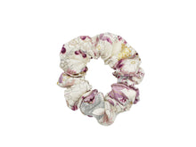 Load image into Gallery viewer, Purple Elegant Silk Kimono Scrunchies, Silk Kimono Upcycled Handmade Hair Tie
