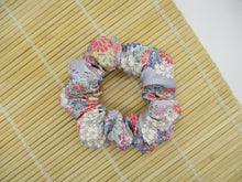 Load image into Gallery viewer, Vintage Silk Kimono Scrunchies, Ship from USA Light Purple Hair Tie.
