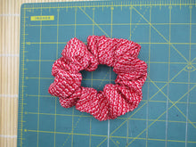 Load image into Gallery viewer, Red Shibori Silk Kimono Scrunchies, Japanese Gift
