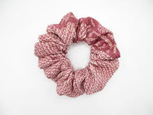 Load image into Gallery viewer, Light Purple Shibori Silk Scrunchie Japanese Vintage Fabric Hair Tie
