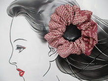 Load image into Gallery viewer, Light Purple Shibori Silk Scrunchie Japanese Vintage Fabric Hair Tie

