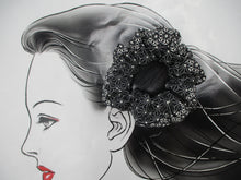 Load image into Gallery viewer, Eco Friendly Upcycled Silk Kimono Vintage Fabric Scrunchies Black Simple
