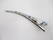 Load image into Gallery viewer, Blue White Floral Japanese Silk Kimono Hair Clip, Ship from USA
