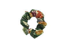 Load image into Gallery viewer, Vintage Kimono Green Katazome Silk Scrunchy, Ship from USA Eco Friendly
