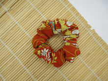 Load image into Gallery viewer, Silk Upcycled Kimono Scrunchies, Ship from USA Orange
