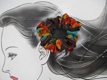 Load image into Gallery viewer, Silk Kimono Scrunchie Ship from USA Japanese Gift Idea Brown
