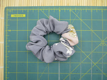 Load image into Gallery viewer, Eco Friendly Upcycled Silk Kimono Scrunchies Floral Gray
