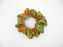 Load image into Gallery viewer, Orange Silk Kimono Scrunchies, Ship from USA Japanese Gift Idea
