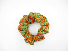 Load image into Gallery viewer, Orange Silk Kimono Scrunchies, Ship from USA Japanese Gift Idea
