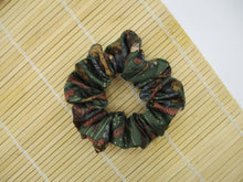 Load image into Gallery viewer, Silk Scrunchy, Simple Kimono Hair Tie Ship from USA Elegant Floral Gray
