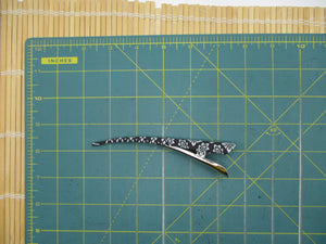 Kimono Hair Clip, Ship from USA Simple Minimalist Long Grayish Blue Clip 5 1/8 inches