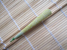 Load image into Gallery viewer, Yellow Momiji Silk Recycled Kimono Hair Clip, Japanese Gift Idea
