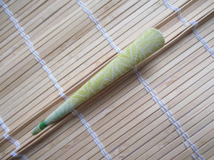 Yellow Momiji Silk Recycled Kimono Hair Clip, Japanese Gift Idea