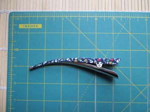 Blue Kimono Clip, Minimalist Simple Metal Long Hair Clip