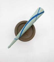 Load image into Gallery viewer, Simple Line Light Blue Kimono Fabric Hair Slide 130mm Long Metal Clip
