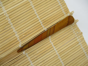 Recycled Kimono Simple Hair Clip, Silk Kimono Upcycled 5 1/8 inches Brown