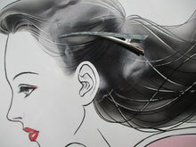 Load image into Gallery viewer, Japanese Silk Kimono Fabric Beak Clip, Kimono Long Hair Clip

