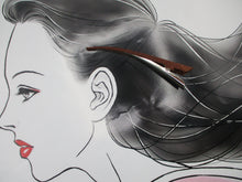 Load image into Gallery viewer, Statement Kimono Clip, Remake Kimono Long Metal Hair Clip Brown Rinzu
