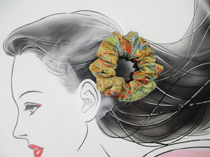 Upcycled Vintage Silk Kimono Scrunchies Ship from USA Wawbi Sabi Hair Tie