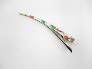 Minimalist Kimono Hair Stick, Alligator Metal Clip Lovely Floral