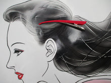 Load image into Gallery viewer, Vivid Pink Statement Silk Kimono Alligator Hair Clip
