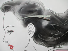 Load image into Gallery viewer, Long Kimono Hair Slide, Eco Friendly Vintage Kimono Hair Clip 5 1/8 inch
