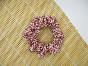 Pink Shibori Handmade Silk Kimono Scrunchies, Ship from USA
