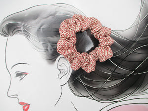 Pink Shibori Handmade Silk Kimono Scrunchies, Ship from USA