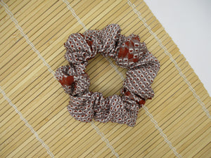 Silk Scrunchies, Brown Shibori Scrunchies, Ship from USA