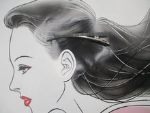 Load image into Gallery viewer, Kimono Hair Clip, Japanese Upcycled Kimono Hair Accessory Wabi Sabi Black X White
