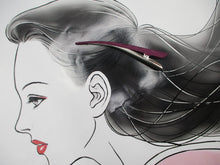 Load image into Gallery viewer, Silk Kimono Alligator Hair Clip, 130mm 5 1/8 inch Purple Rinzu Ship from USA

